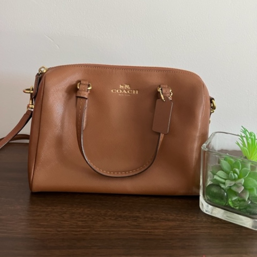 Coach 2way Mini Satchel bag - Tan Leather